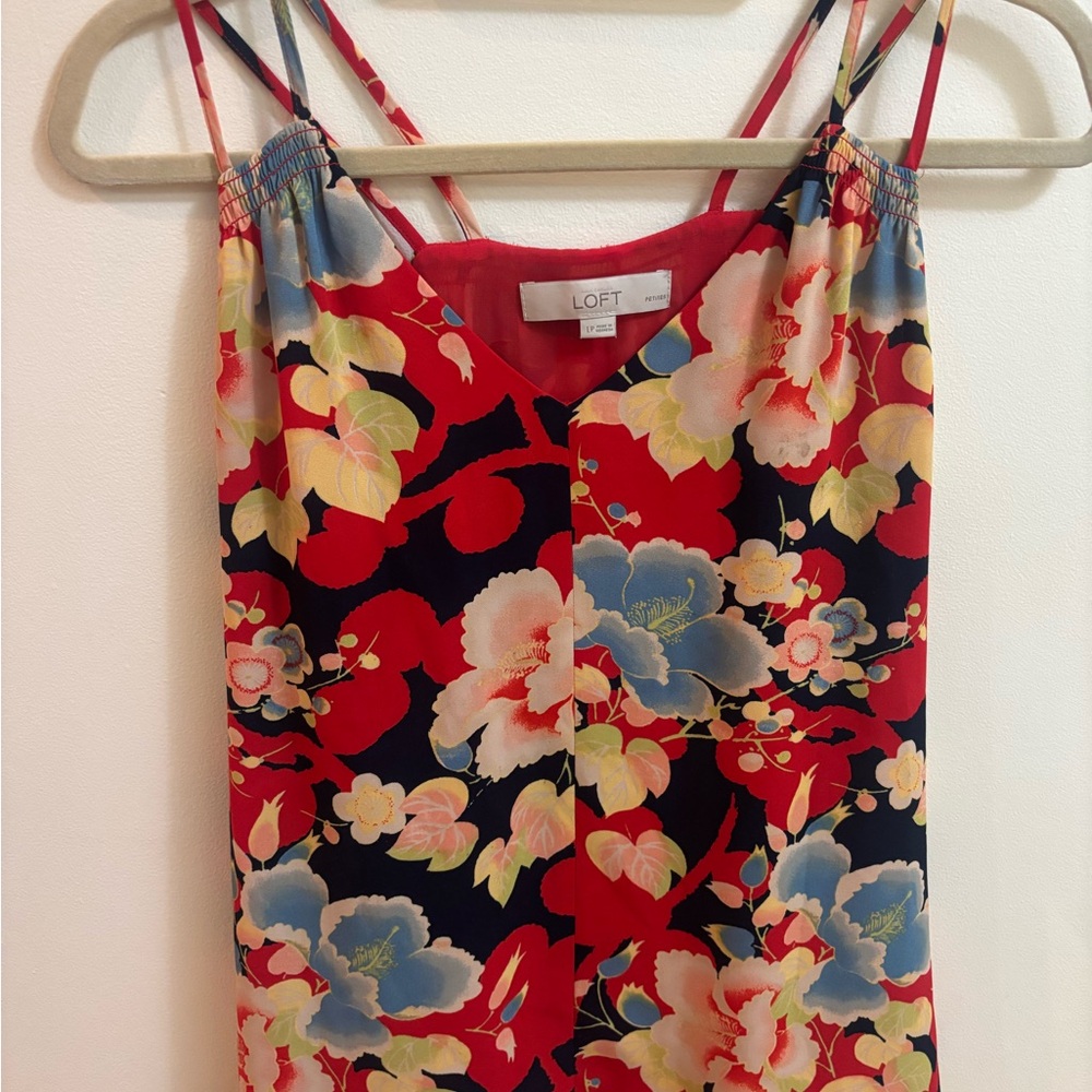 LOFT Multicolor Floral Strappy Top